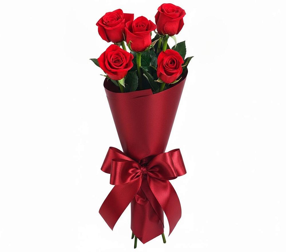 Букет 5 Красных роз Эдлесс Лав в Старое Дрожжаное
