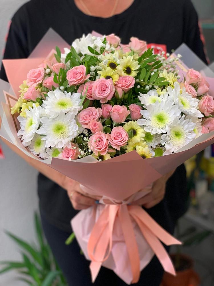 Букет цветов из: Розы и Хризантемы в Старое Дрожжаное