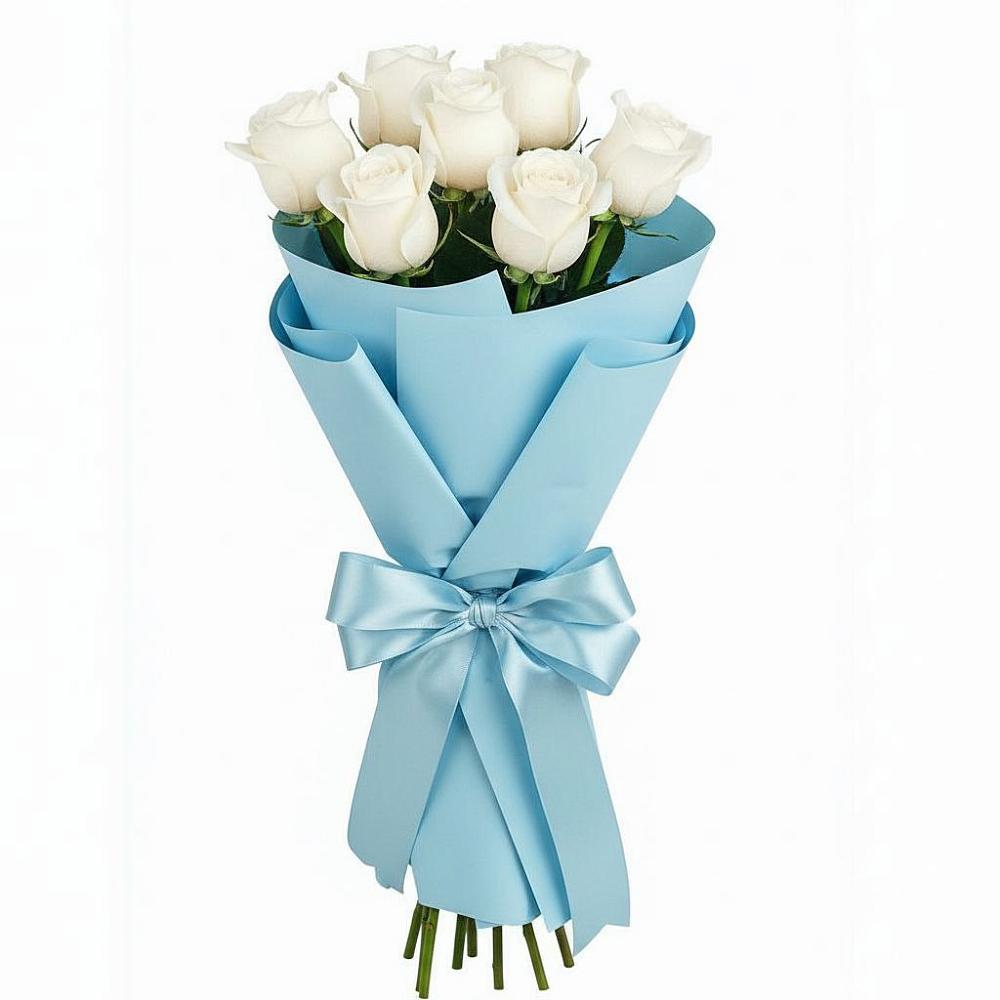 Букет 7 белых роз Проуд в Старое Дрожжаное