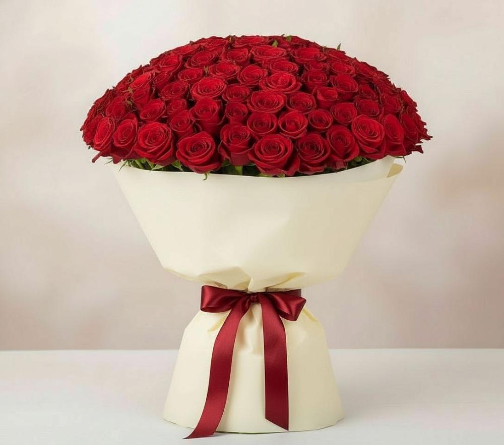 Букет 101 Красная роза Милано в Старое Дрожжаное