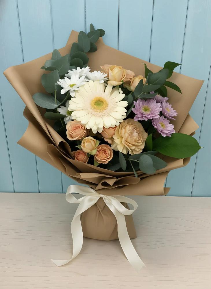 Букет цветов из: Герберы и Хризантемы в Старое Дрожжаное
