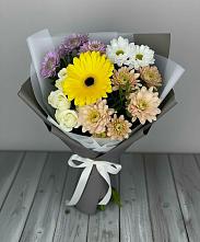 Букет цветов из:  Розы, Герберы и Хризантемы в Старое Дрожжаное