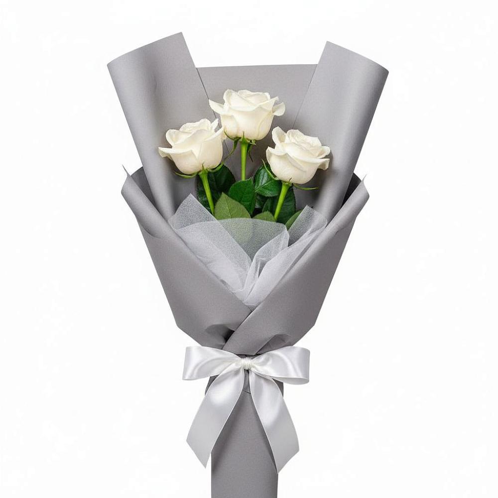 Букет 3 белые розы в Старое Дрожжаное