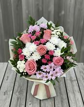 Букет цветов из:  Альстромерии, Гвоздики, Розы и Хризантемы в Старое Дрожжаное