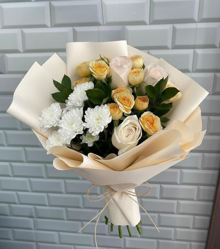Букет цветов из: Розы и Хризантемы в Старое Дрожжаное